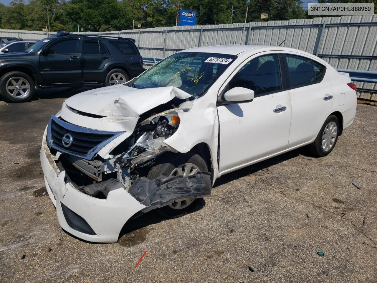 2017 Nissan Versa S VIN: 3N1CN7AP0HL888950 Lot: 68187324