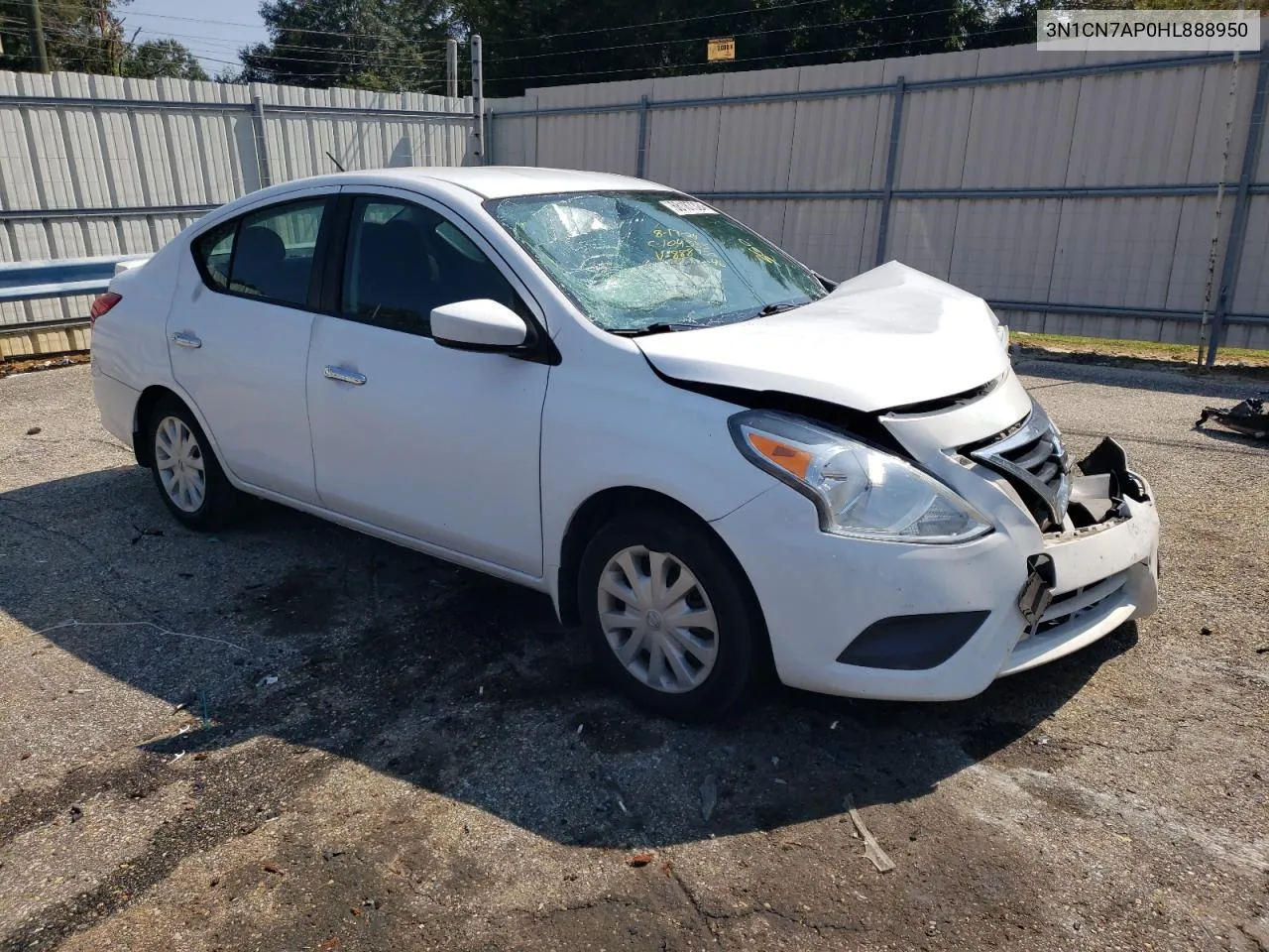 2017 Nissan Versa S VIN: 3N1CN7AP0HL888950 Lot: 68187324