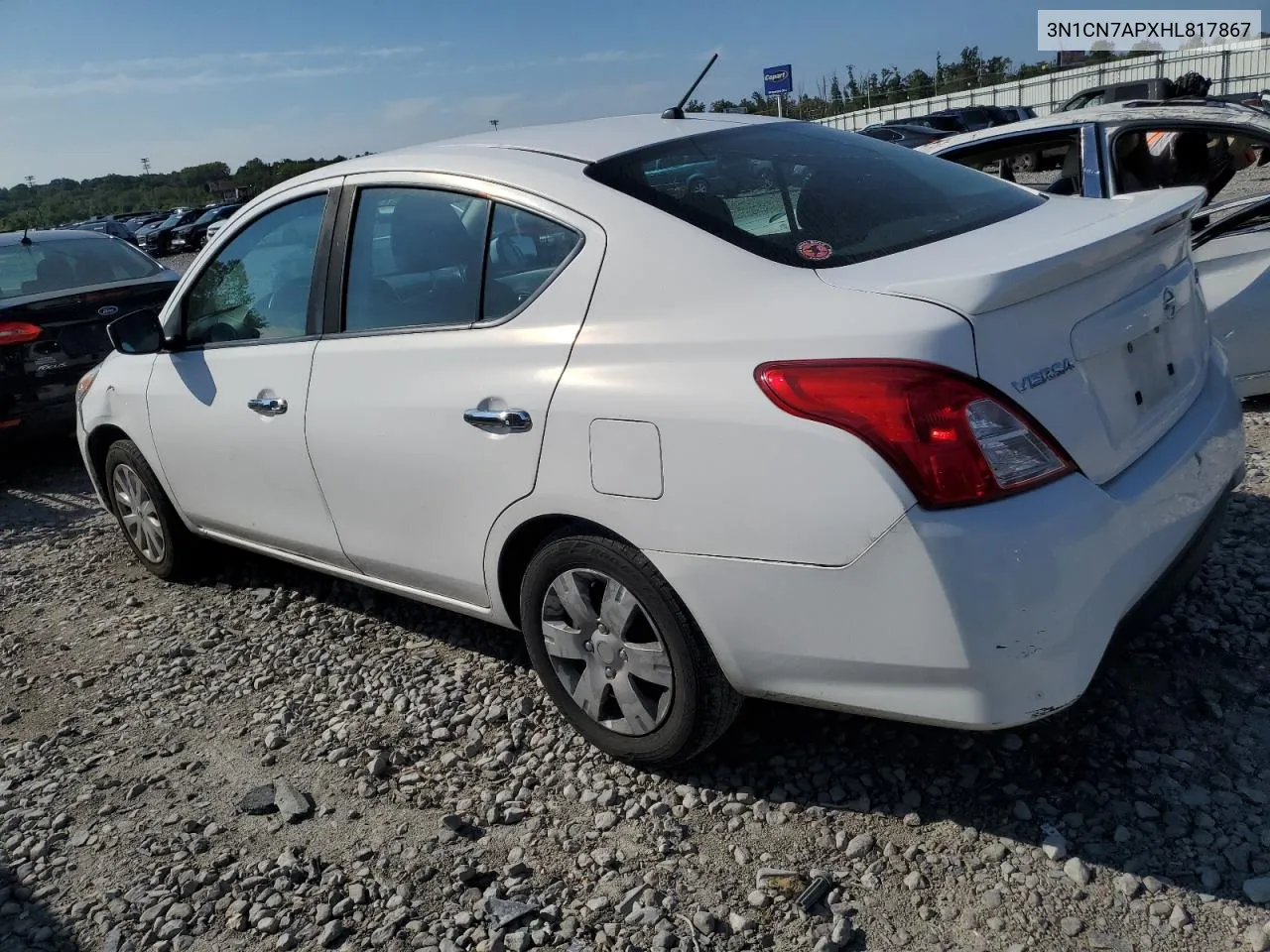 2017 Nissan Versa S VIN: 3N1CN7APXHL817867 Lot: 69563064