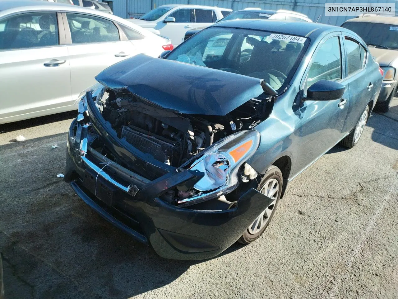 2017 Nissan Versa S VIN: 3N1CN7AP3HL867140 Lot: 70267184