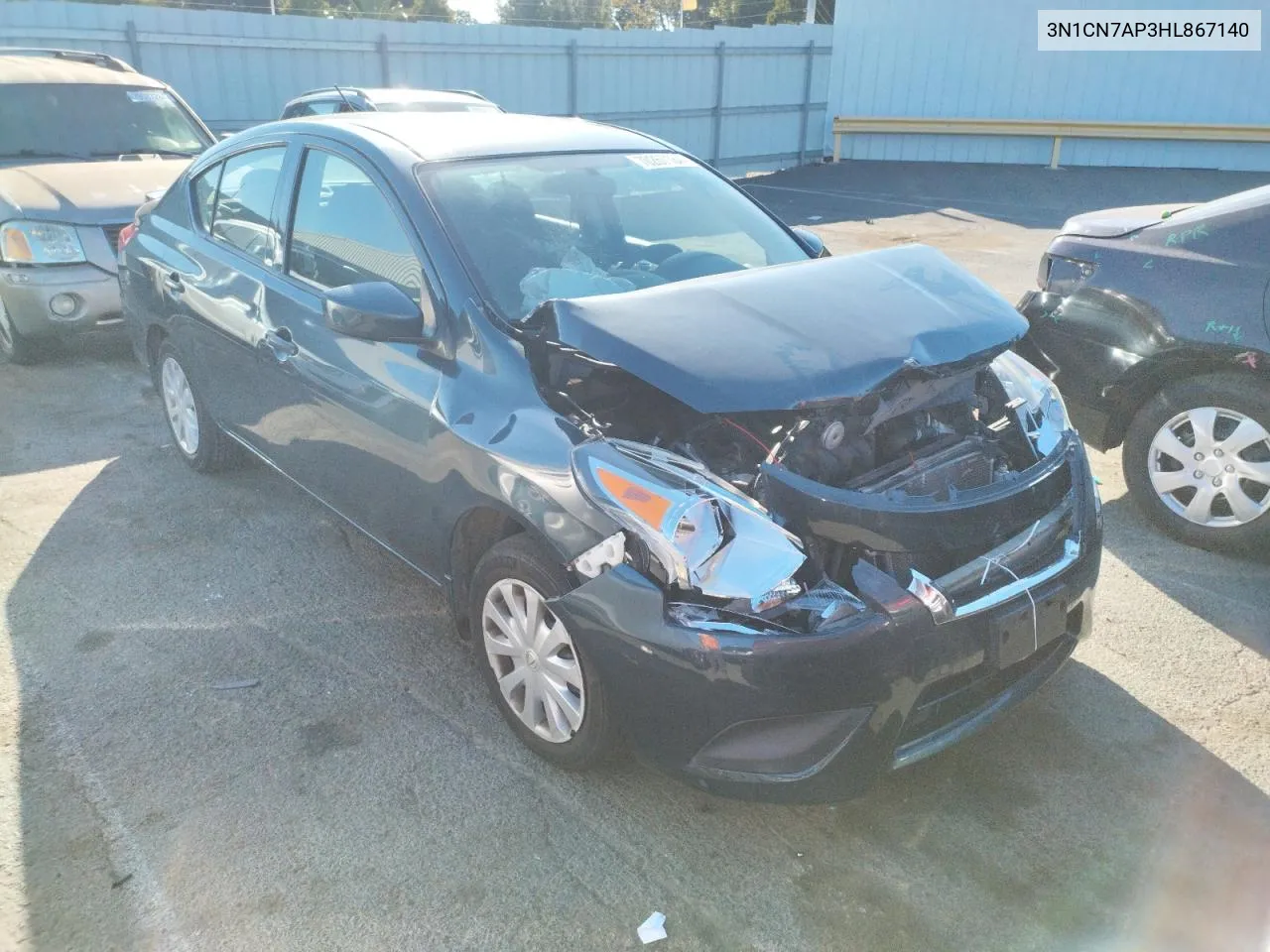 2017 Nissan Versa S VIN: 3N1CN7AP3HL867140 Lot: 70267184