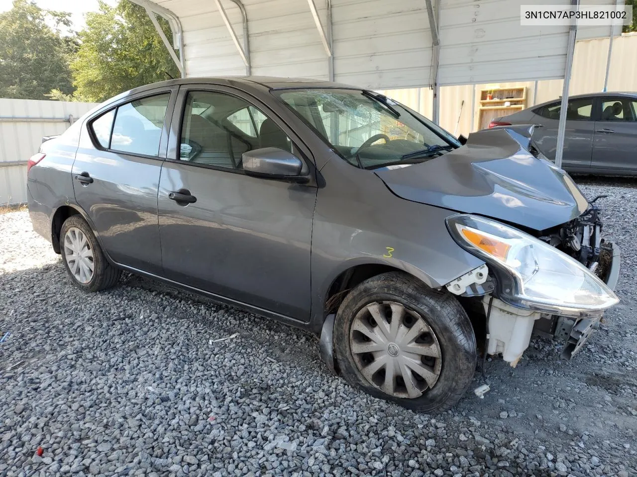 2017 Nissan Versa S VIN: 3N1CN7AP3HL821002 Lot: 70475174