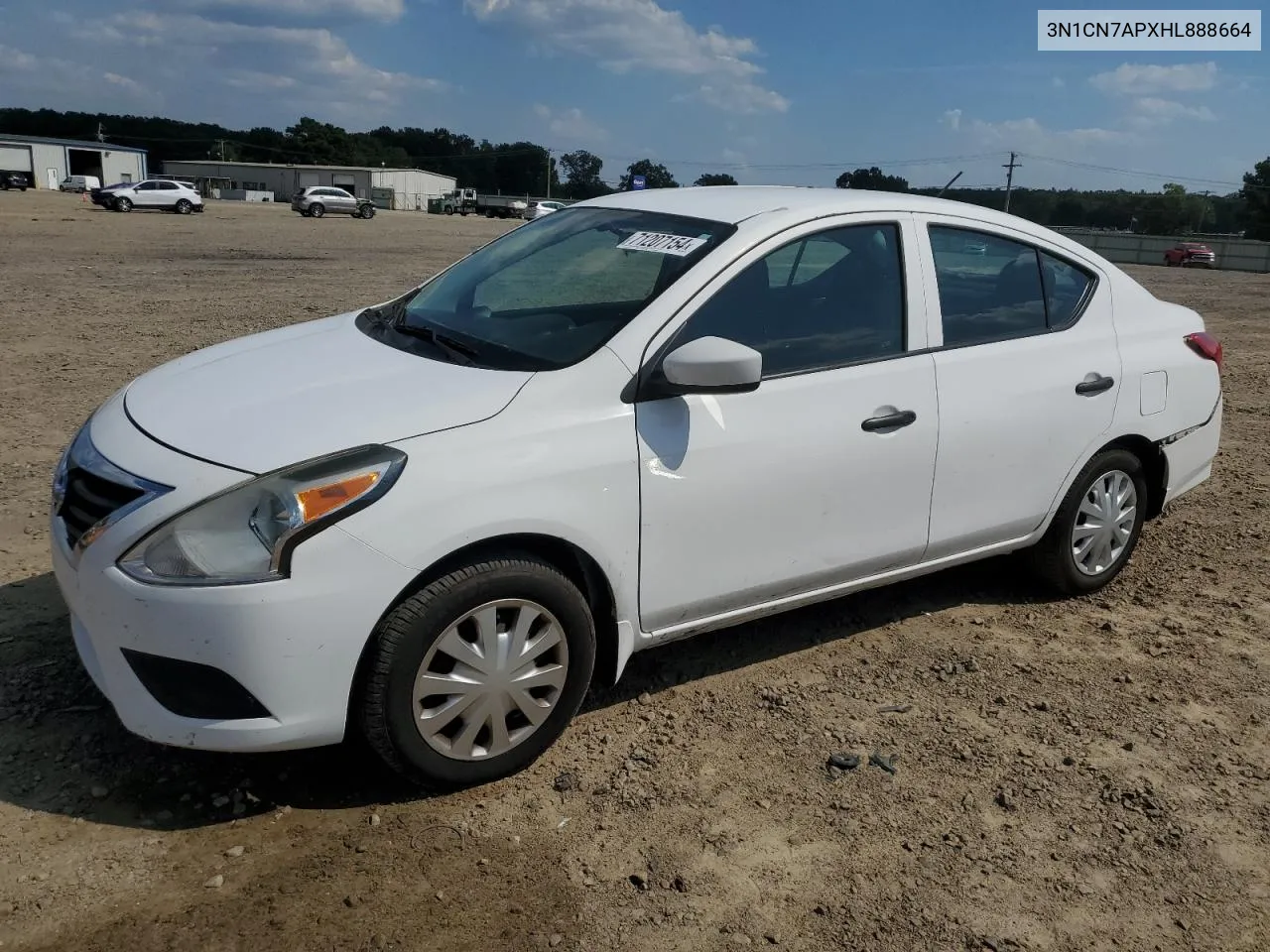 2017 Nissan Versa S VIN: 3N1CN7APXHL888664 Lot: 71207154