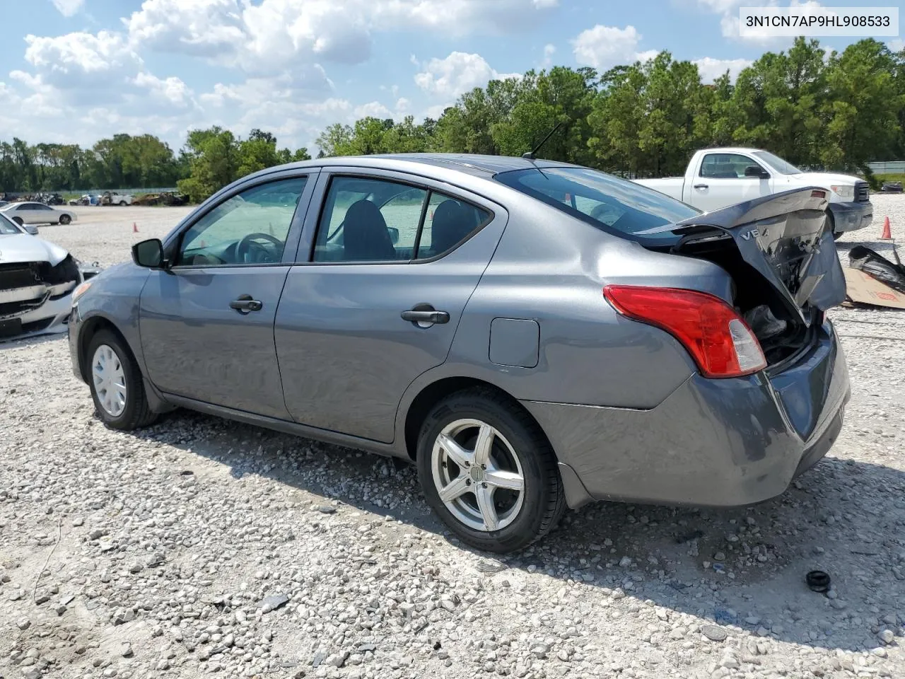 2017 Nissan Versa S VIN: 3N1CN7AP9HL908533 Lot: 71422324