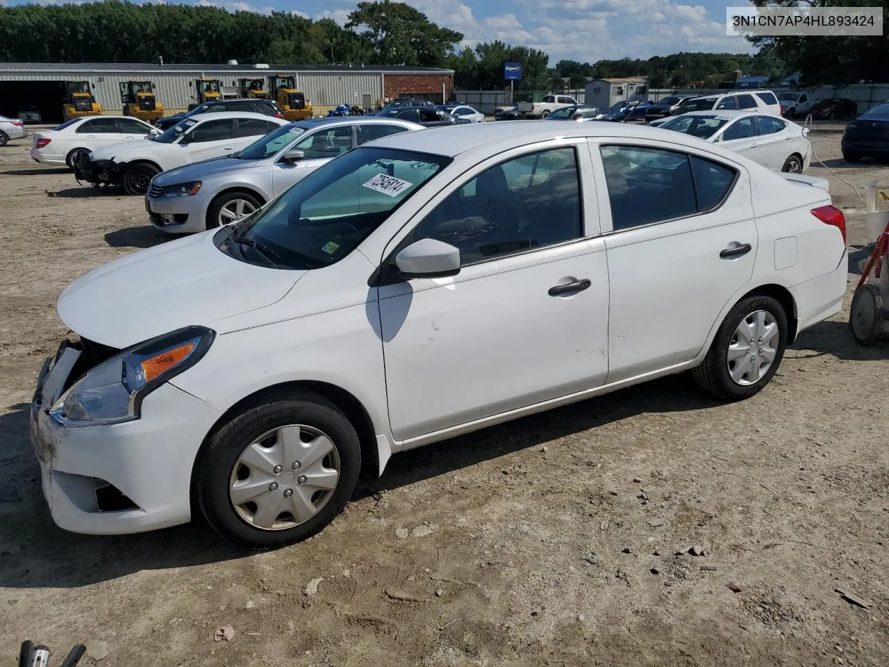 2017 Nissan Versa S VIN: 3N1CN7AP4HL893424 Lot: 72545814