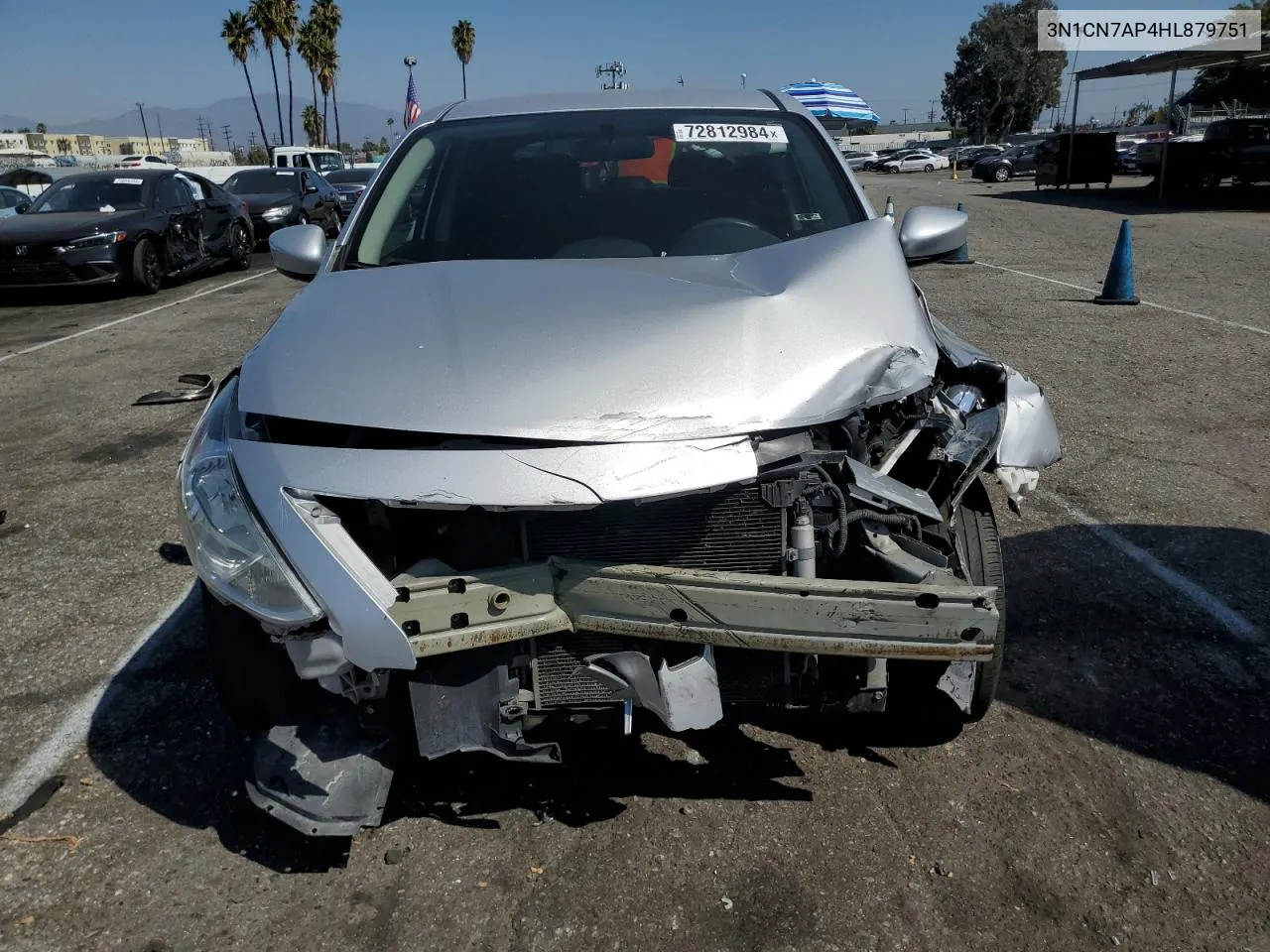 2017 Nissan Versa S VIN: 3N1CN7AP4HL879751 Lot: 72812984