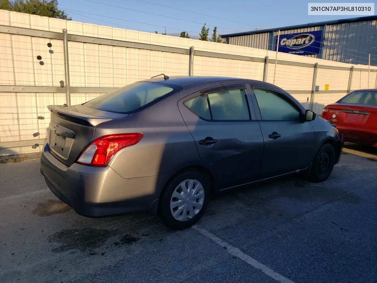 2017 Nissan Versa S VIN: 3N1CN7AP3HL810310 Lot: 73411274