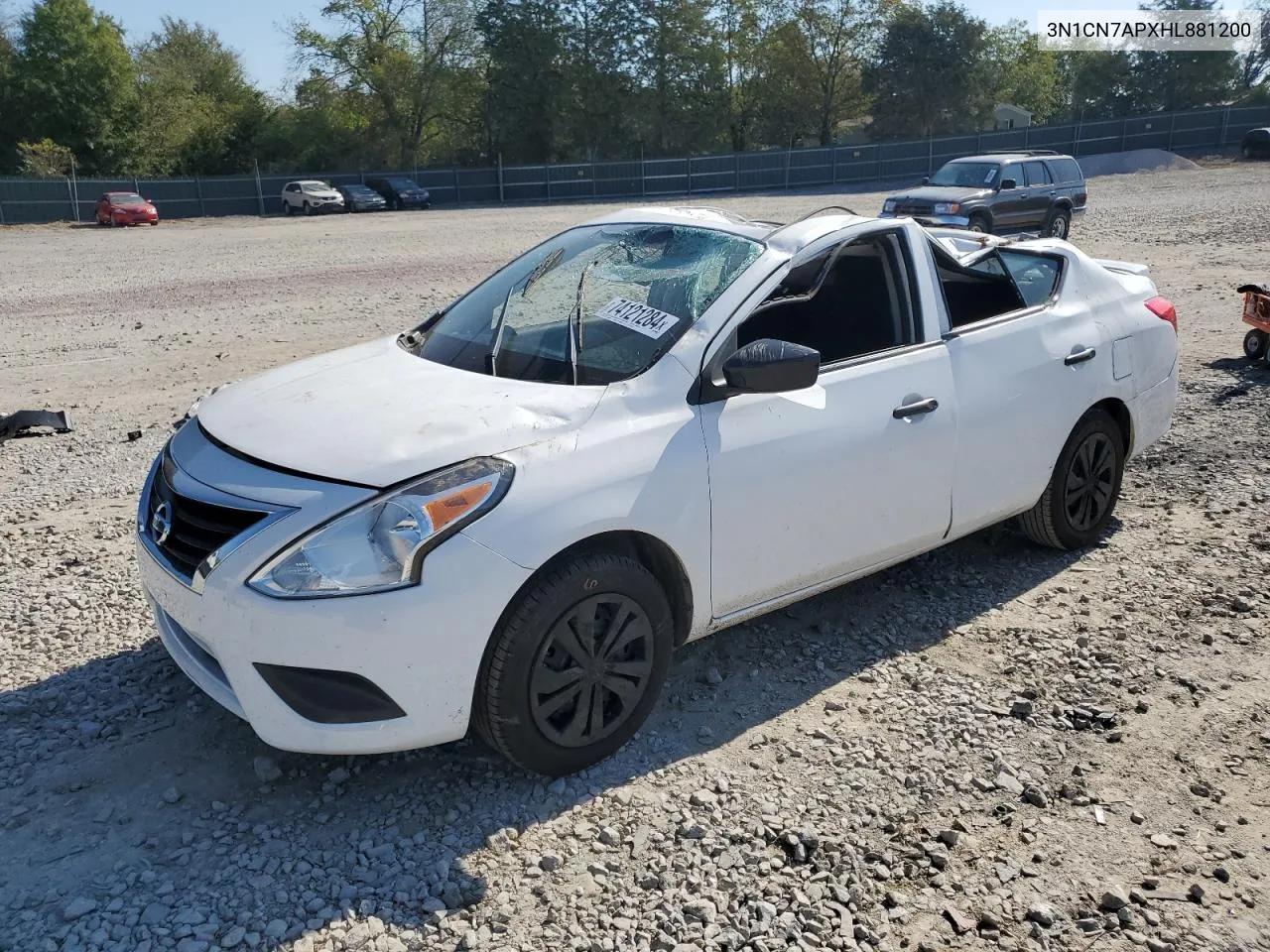 3N1CN7APXHL881200 2017 Nissan Versa S