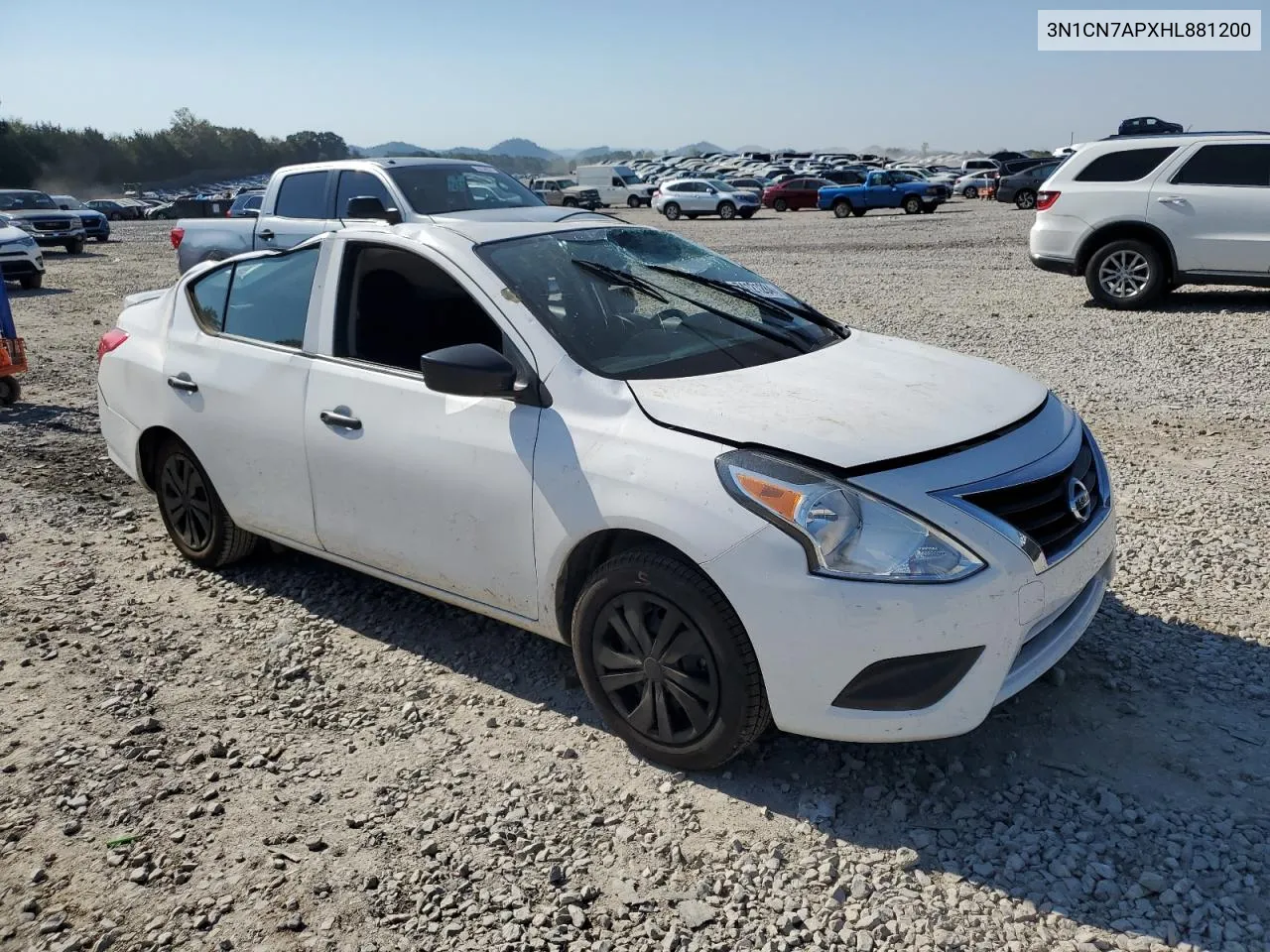 2017 Nissan Versa S VIN: 3N1CN7APXHL881200 Lot: 74121284