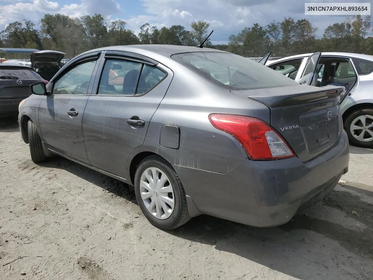 2017 Nissan Versa S VIN: 3N1CN7APXHL893654 Lot: 74430324