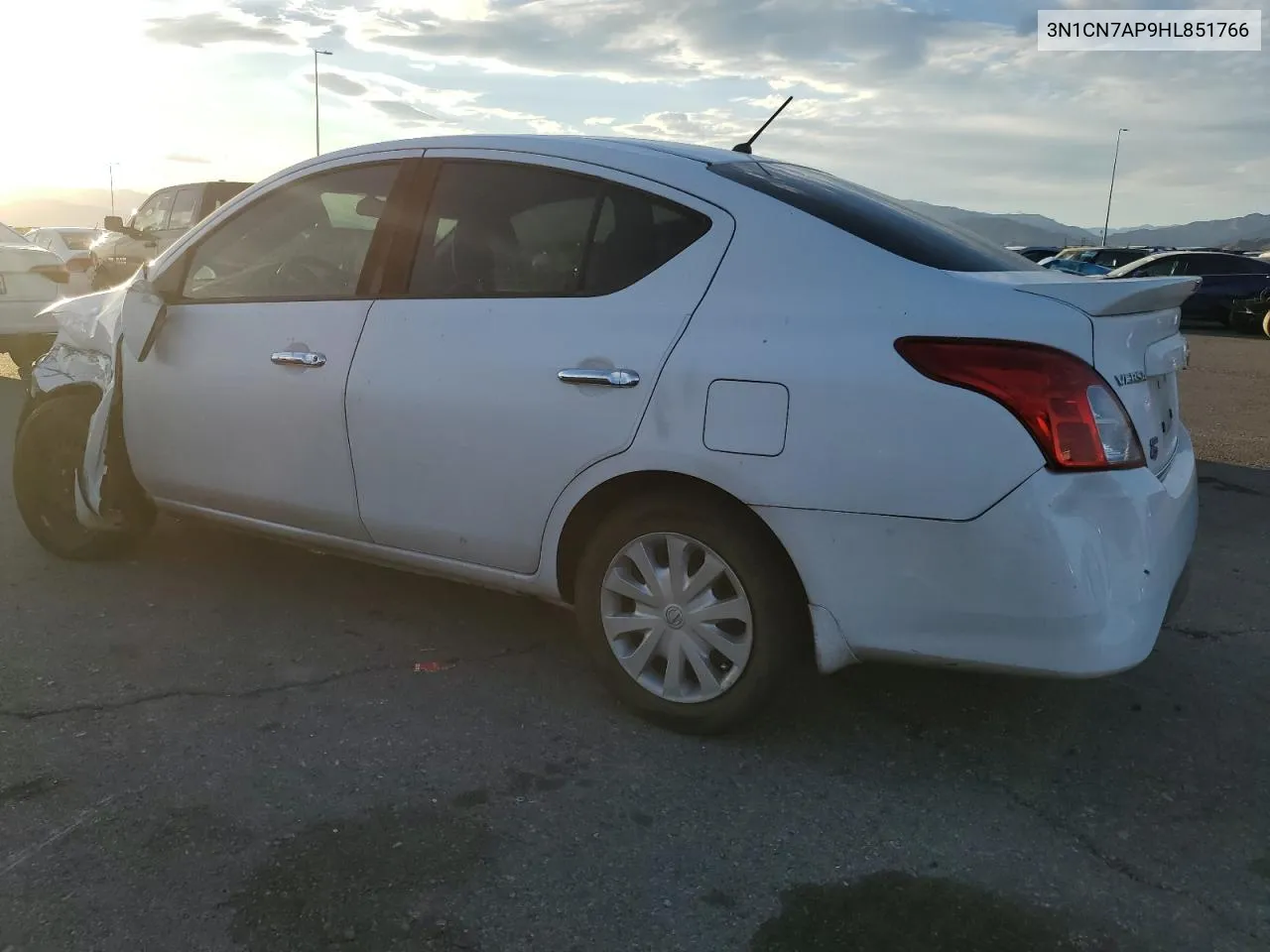 2017 Nissan Versa S VIN: 3N1CN7AP9HL851766 Lot: 74555814