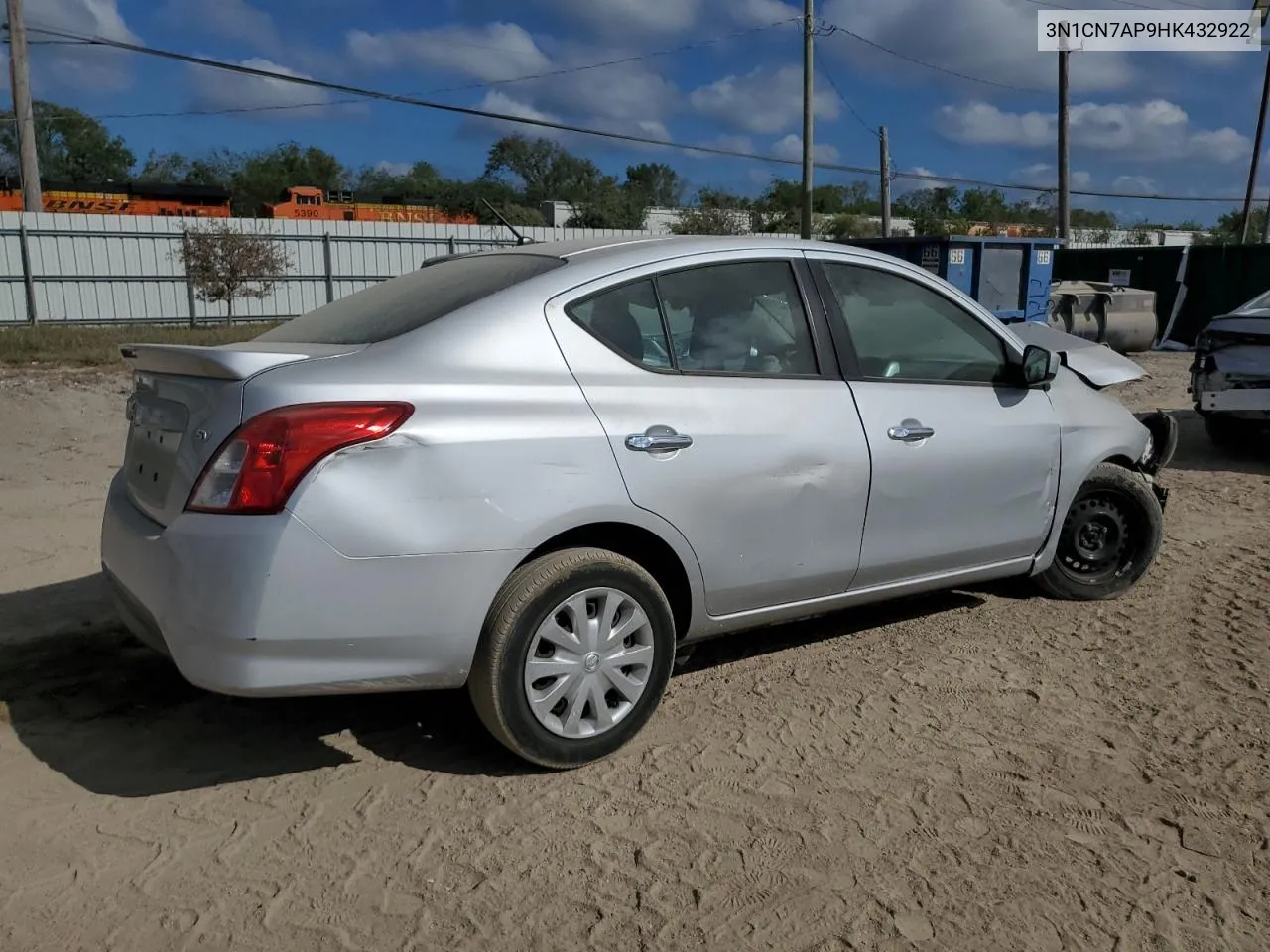 2017 Nissan Versa S VIN: 3N1CN7AP9HK432922 Lot: 74577314