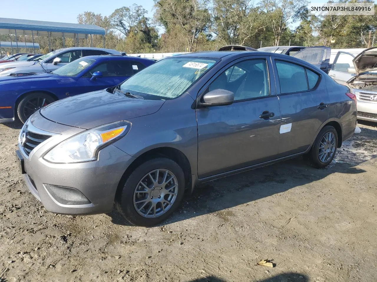 2017 Nissan Versa S VIN: 3N1CN7AP3HL849916 Lot: 74916874