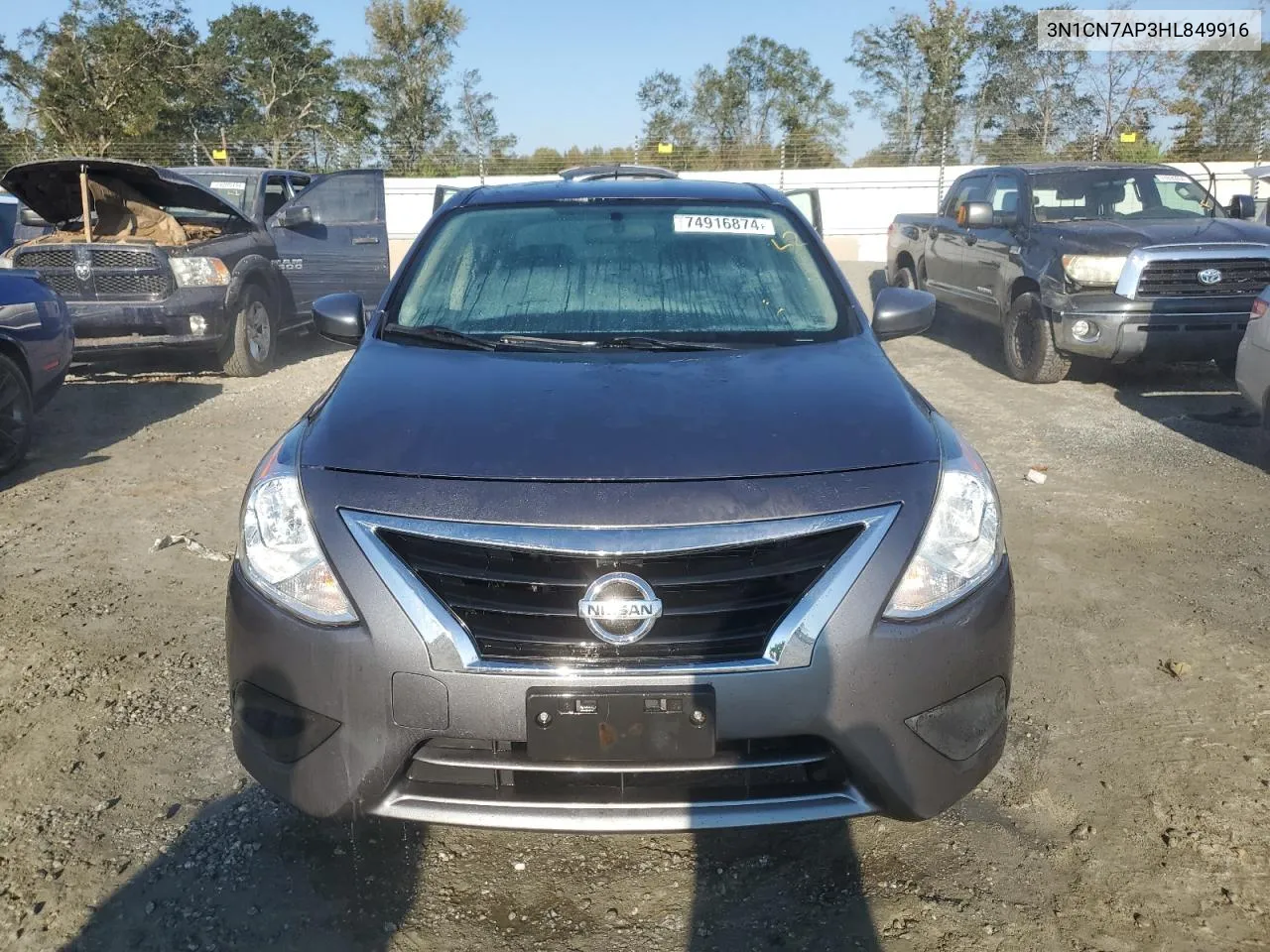 2017 Nissan Versa S VIN: 3N1CN7AP3HL849916 Lot: 74916874