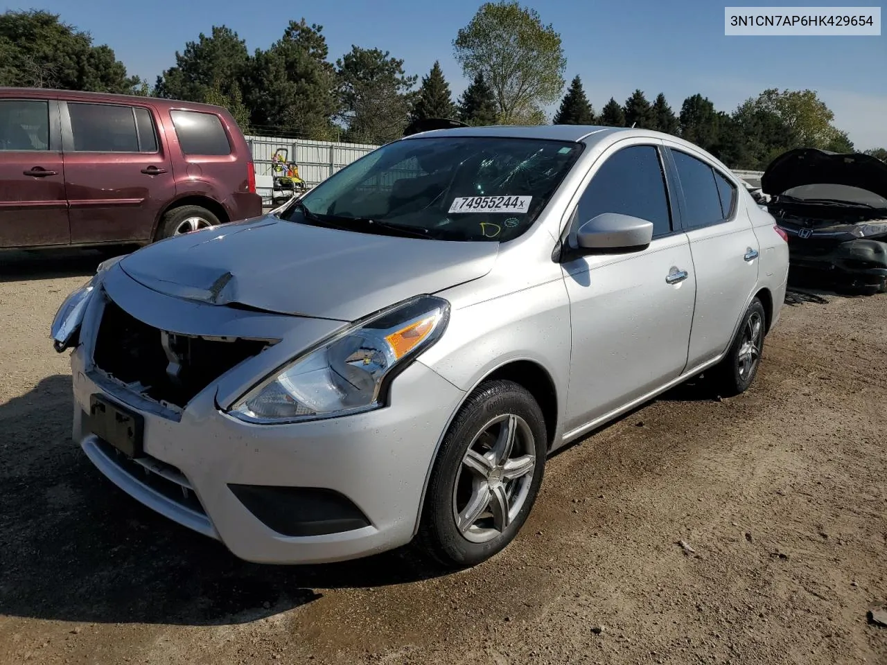 2017 Nissan Versa S VIN: 3N1CN7AP6HK429654 Lot: 74955244