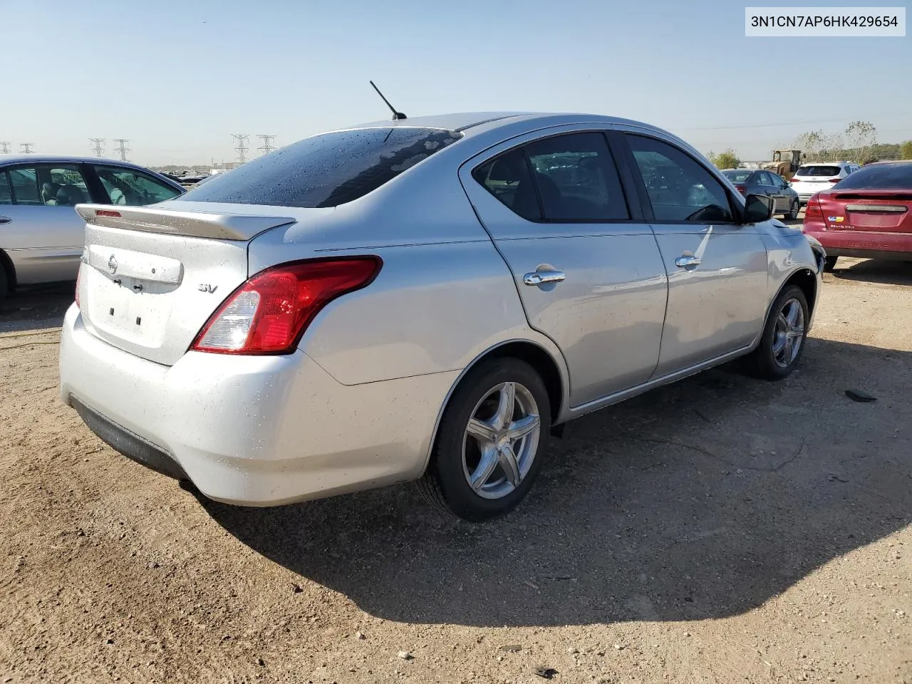 2017 Nissan Versa S VIN: 3N1CN7AP6HK429654 Lot: 74955244