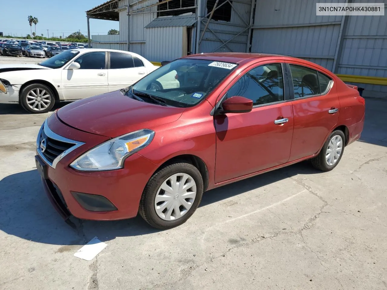 2017 Nissan Versa S VIN: 3N1CN7AP0HK430881 Lot: 75029634