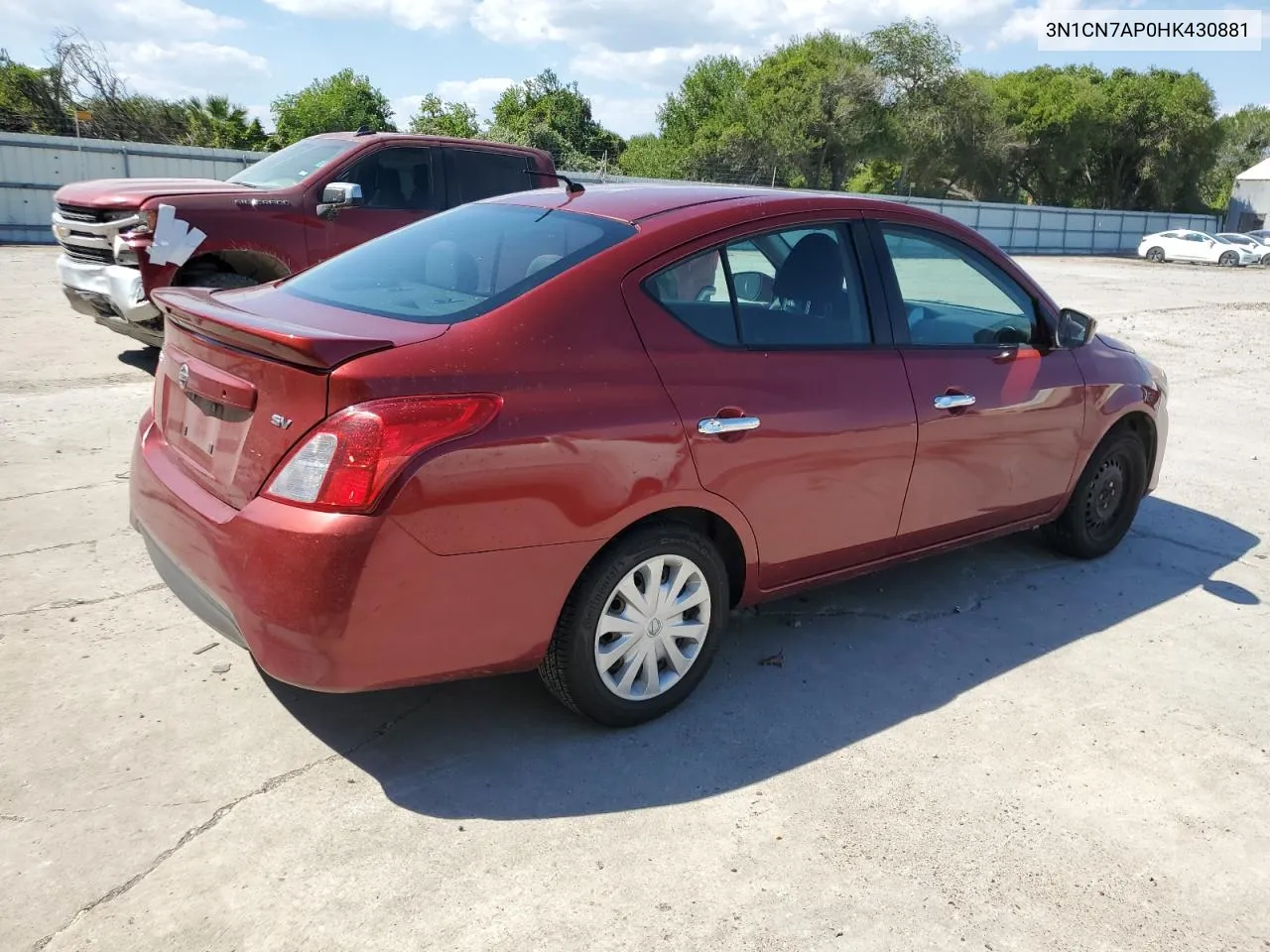 2017 Nissan Versa S VIN: 3N1CN7AP0HK430881 Lot: 75029634