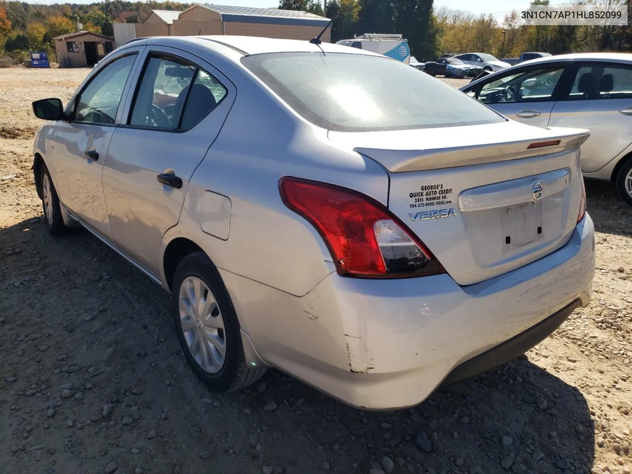 2017 Nissan Versa S VIN: 3N1CN7AP1HL852099 Lot: 77316903