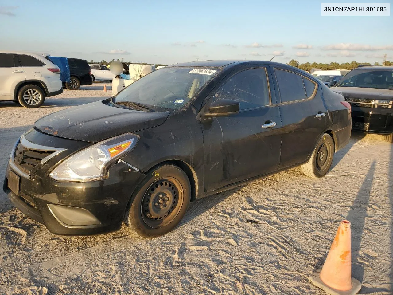 2017 Nissan Versa S VIN: 3N1CN7AP1HL801685 Lot: 77963424