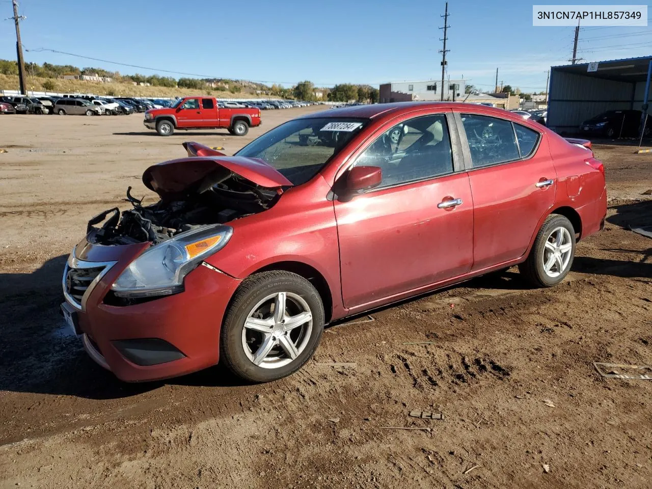 2017 Nissan Versa S VIN: 3N1CN7AP1HL857349 Lot: 78887284