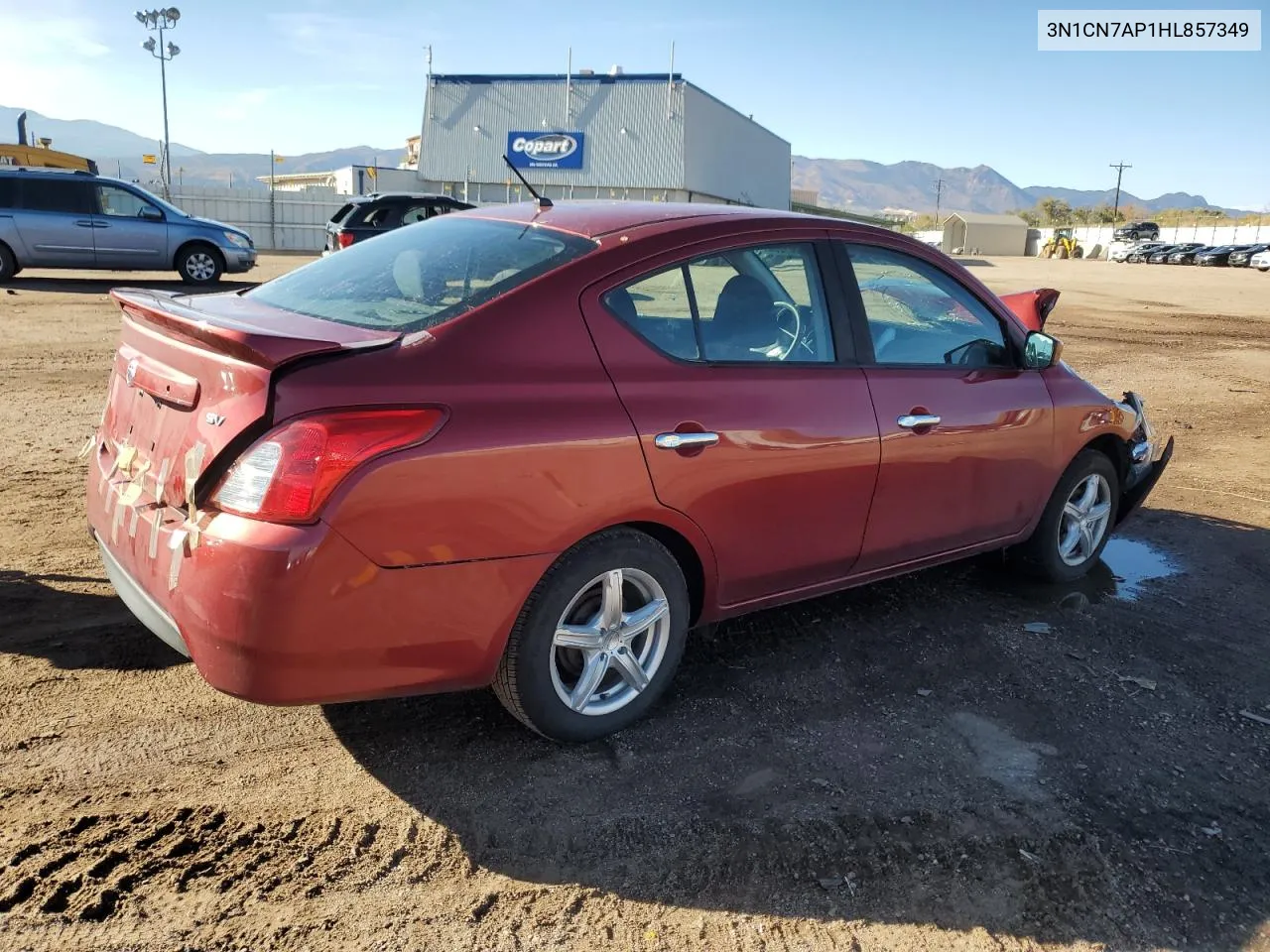 2017 Nissan Versa S VIN: 3N1CN7AP1HL857349 Lot: 78887284