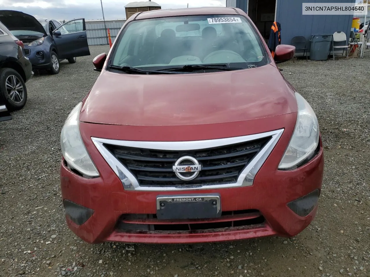 2017 Nissan Versa S VIN: 3N1CN7AP5HL804640 Lot: 78953854