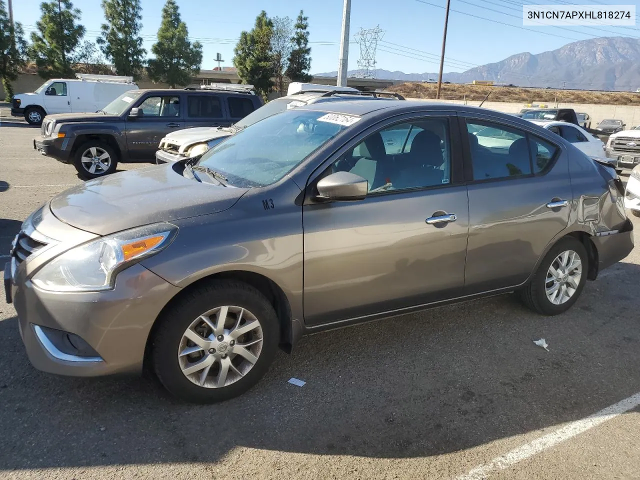 2017 Nissan Versa S VIN: 3N1CN7APXHL818274 Lot: 80062164