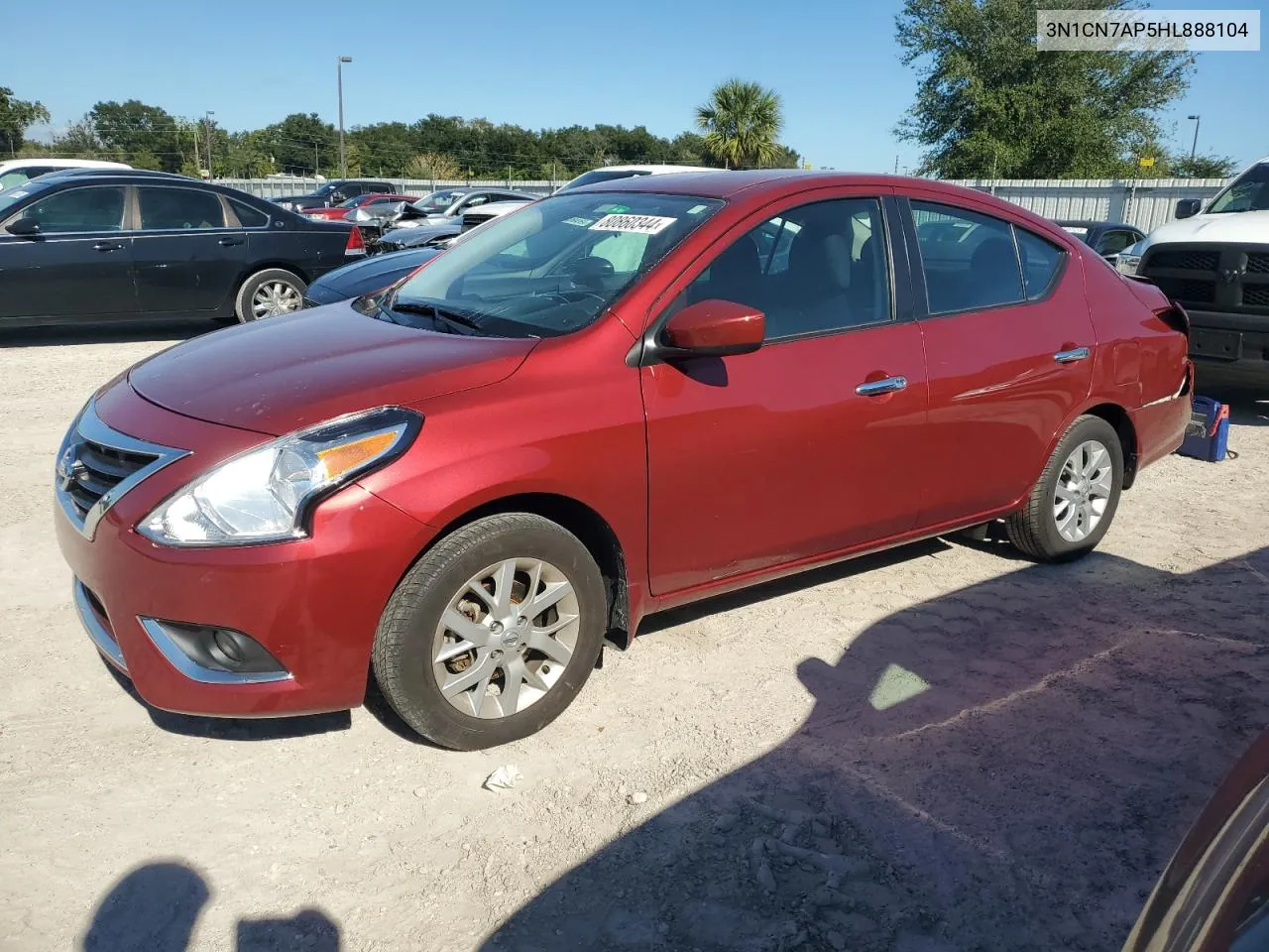 2017 Nissan Versa S VIN: 3N1CN7AP5HL888104 Lot: 80860344