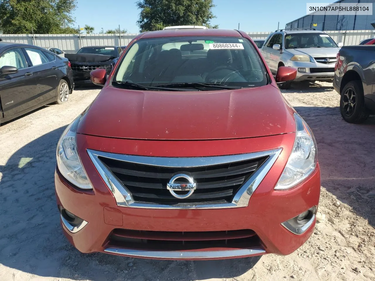 2017 Nissan Versa S VIN: 3N1CN7AP5HL888104 Lot: 80860344