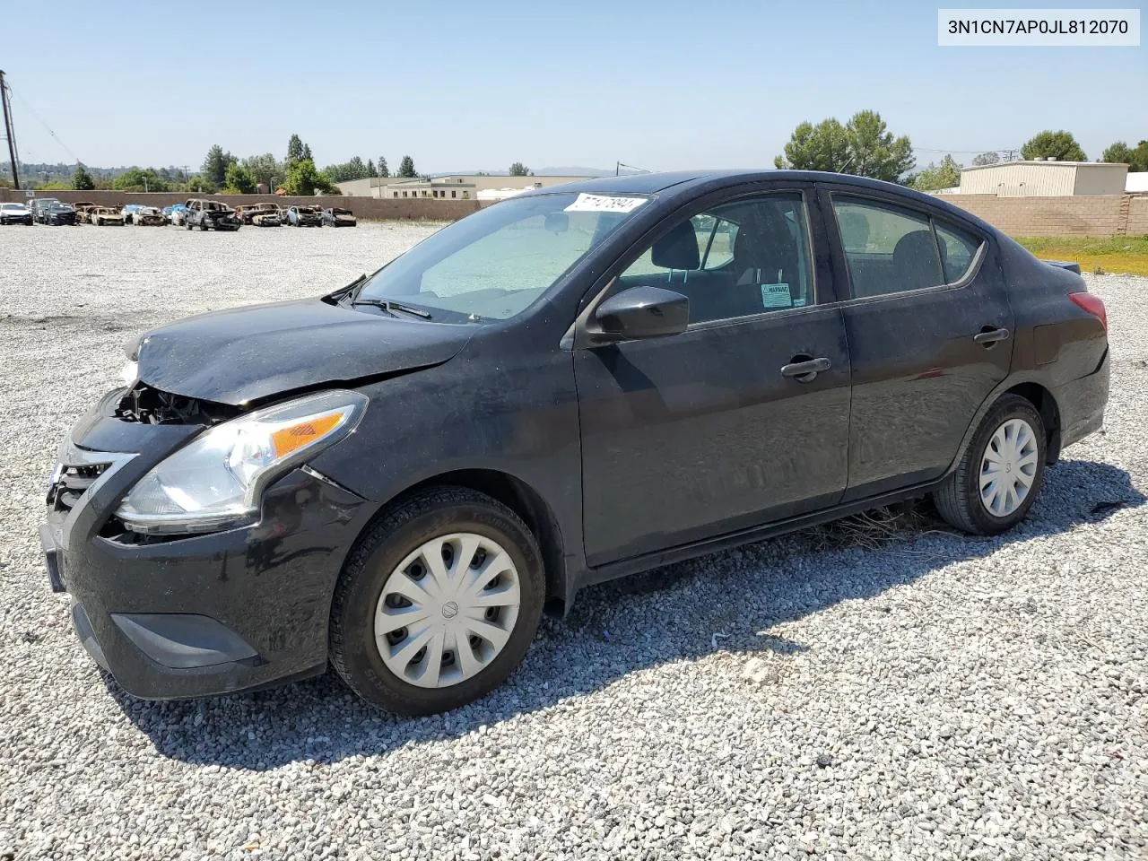 2018 Nissan Versa S VIN: 3N1CN7AP0JL812070 Lot: 57147894