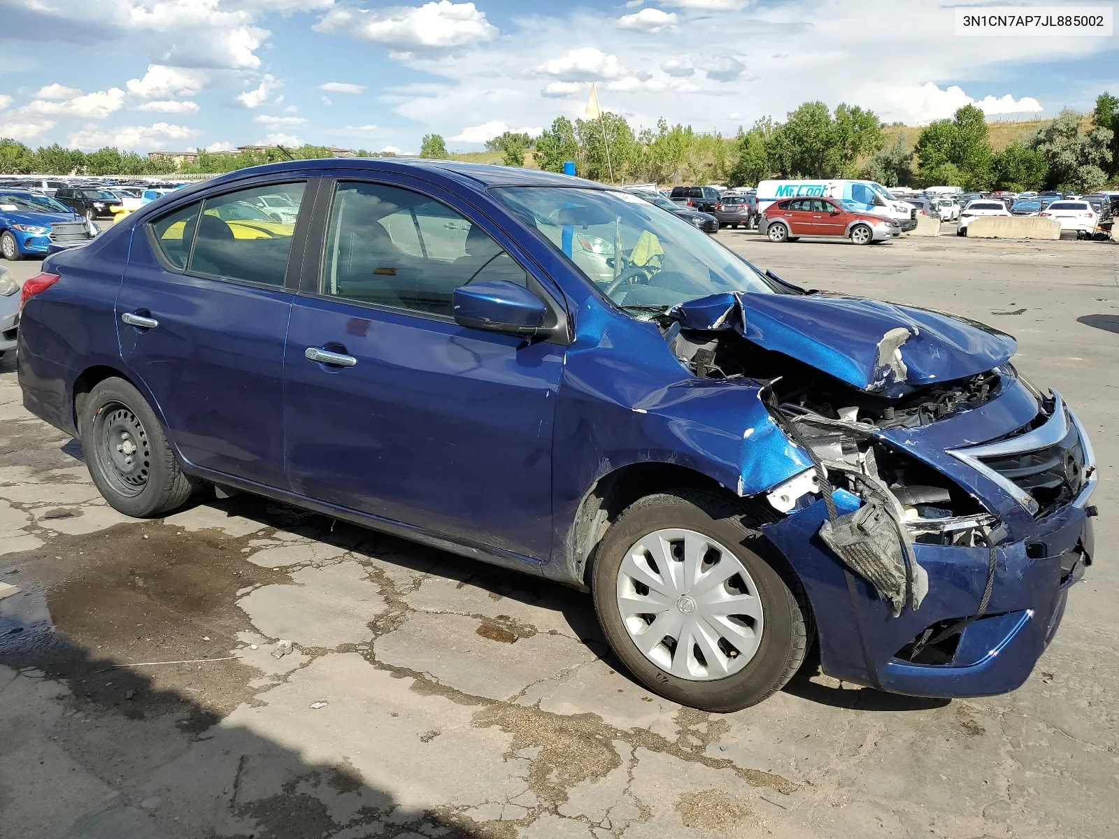 2018 Nissan Versa S VIN: 3N1CN7AP7JL885002 Lot: 65472714