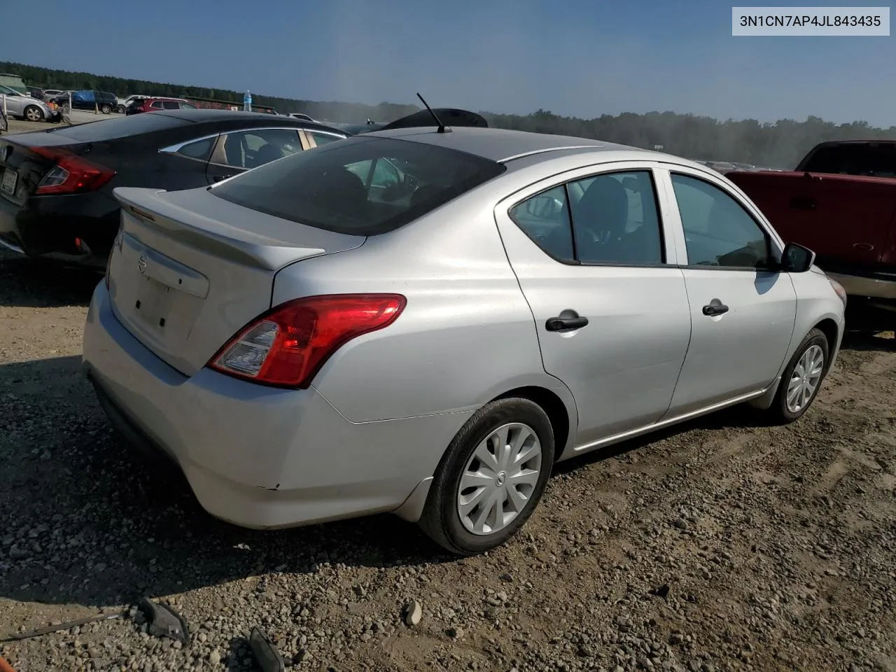 2018 Nissan Versa S VIN: 3N1CN7AP4JL843435 Lot: 68557234