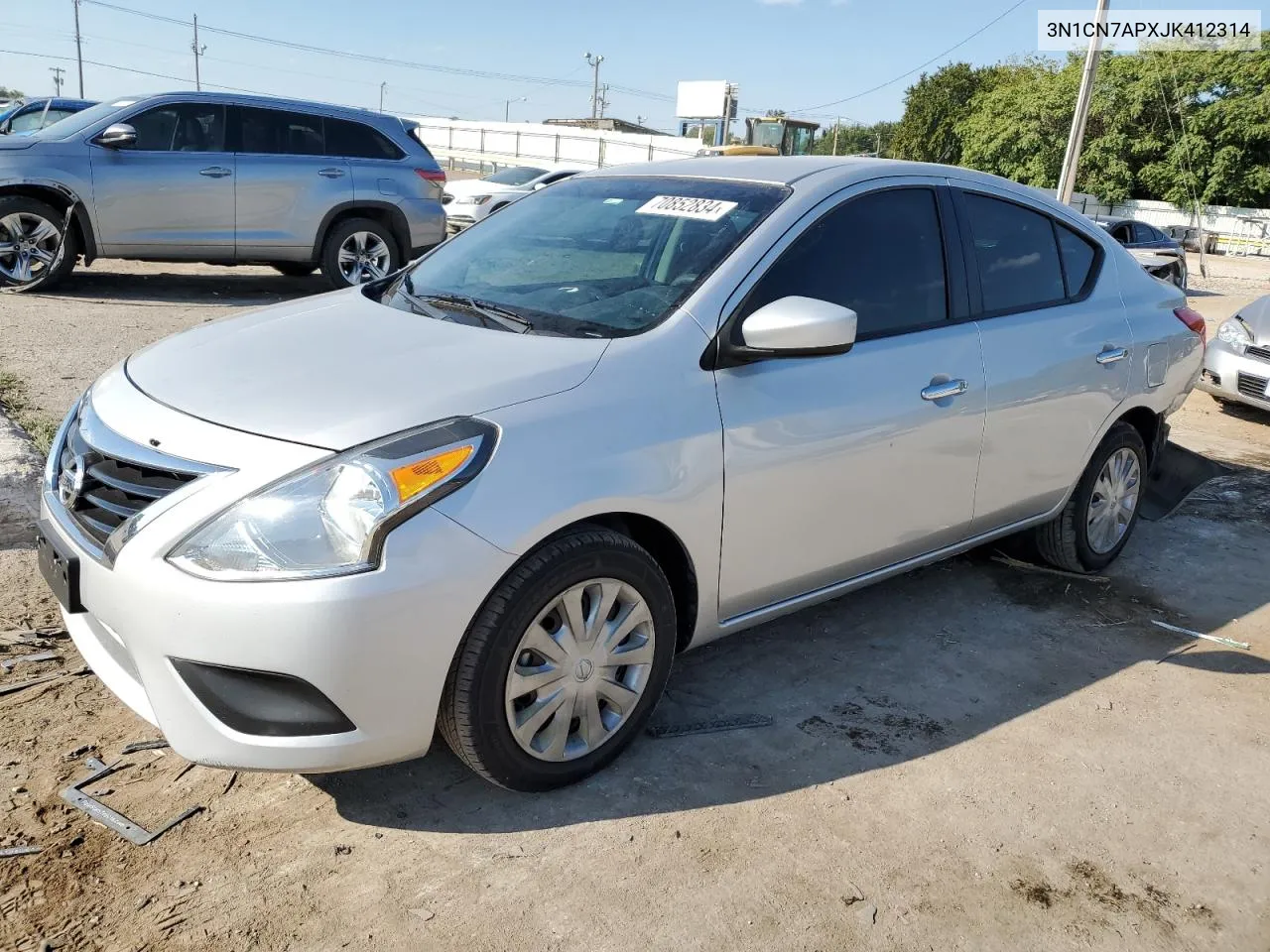 2018 Nissan Versa S VIN: 3N1CN7APXJK412314 Lot: 70852834