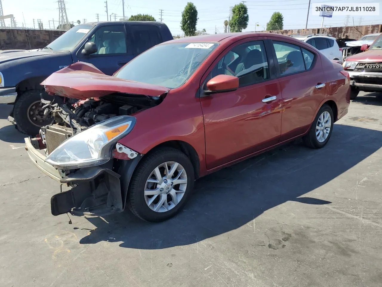 2018 Nissan Versa S VIN: 3N1CN7AP7JL811028 Lot: 71416484