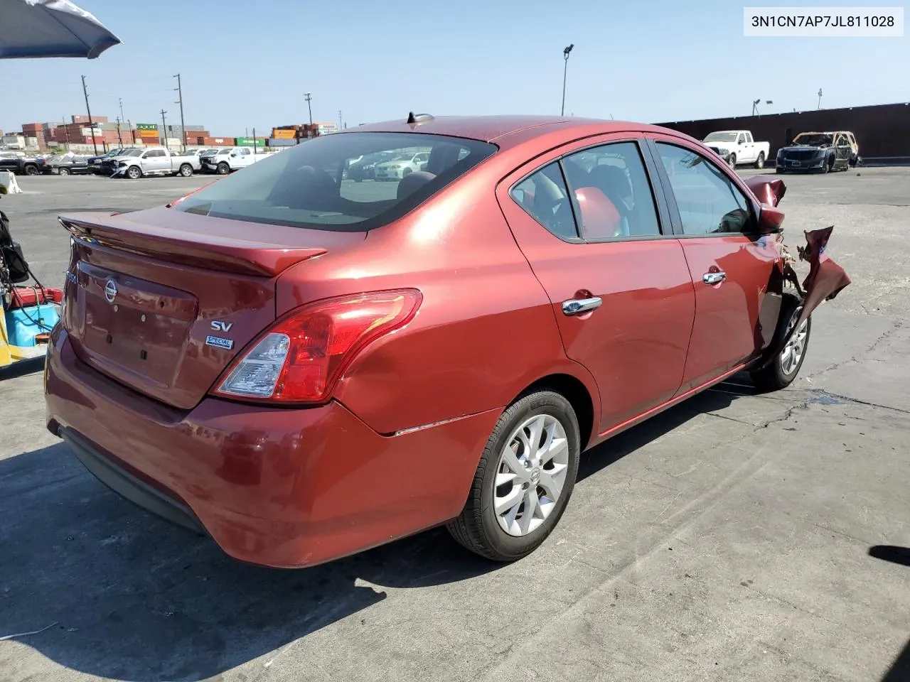 2018 Nissan Versa S VIN: 3N1CN7AP7JL811028 Lot: 71416484