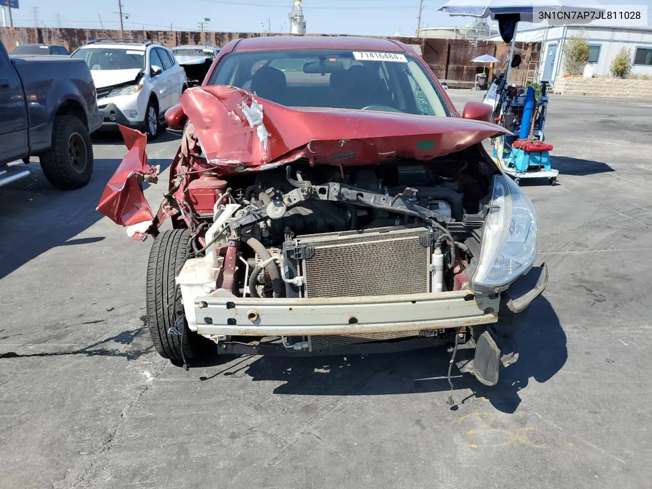 2018 Nissan Versa S VIN: 3N1CN7AP7JL811028 Lot: 71416484