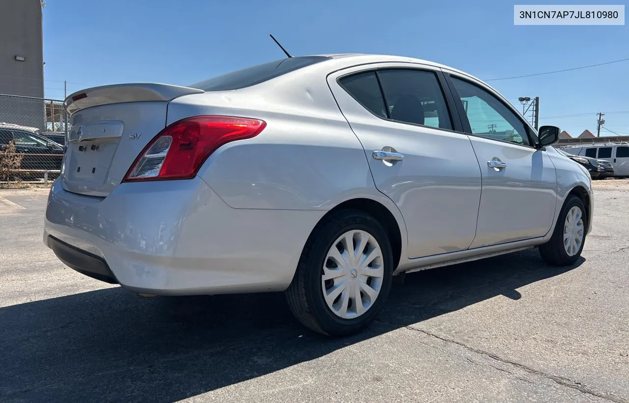 2018 Nissan Versa S VIN: 3N1CN7AP7JL810980 Lot: 71614144