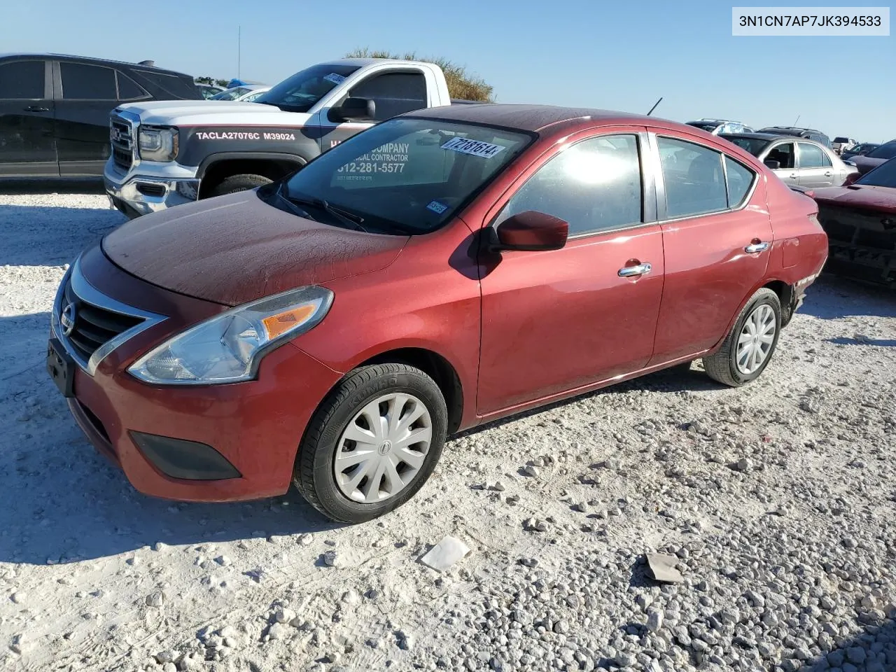 2018 Nissan Versa S VIN: 3N1CN7AP7JK394533 Lot: 72181614