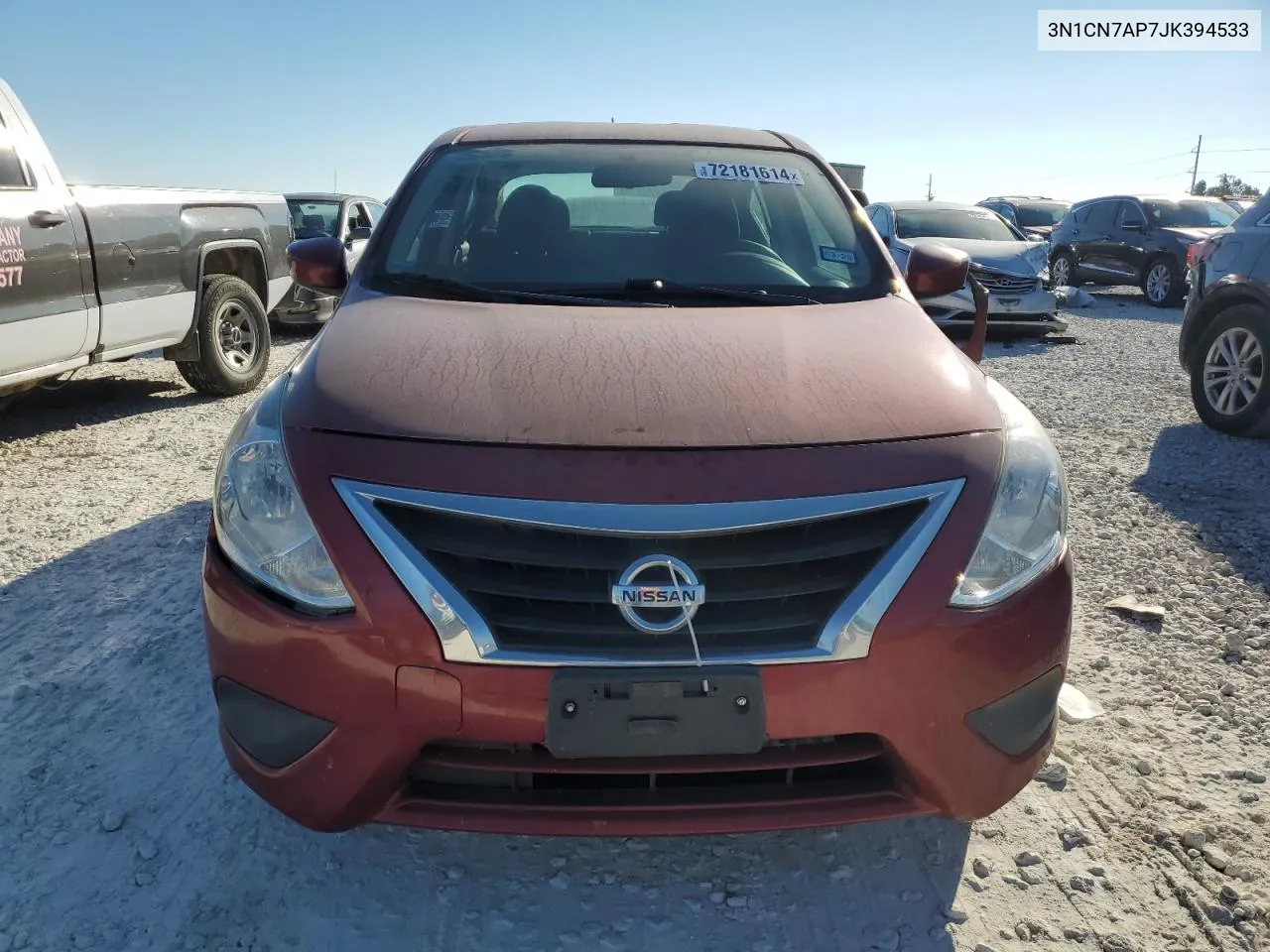 2018 Nissan Versa S VIN: 3N1CN7AP7JK394533 Lot: 72181614