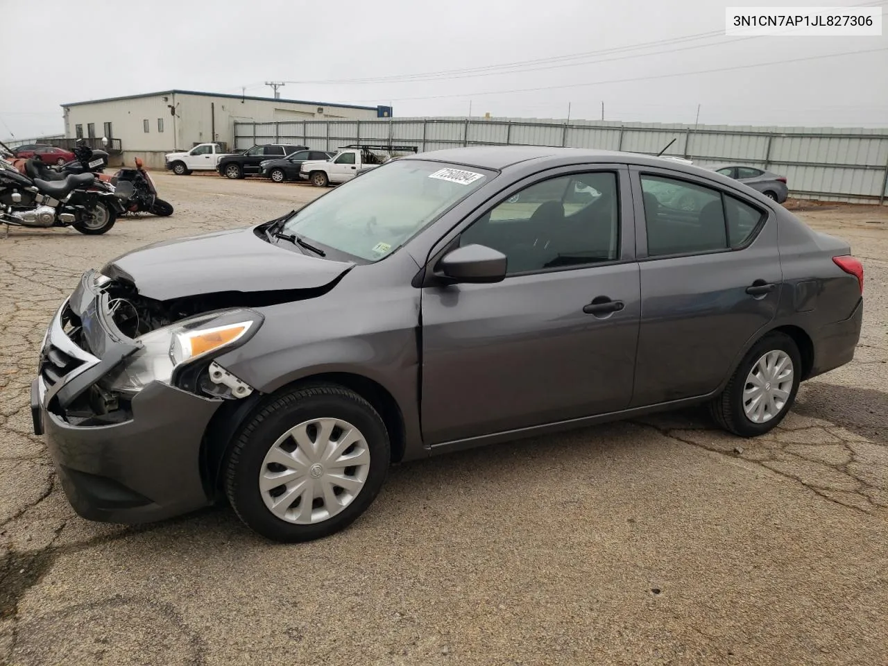 2018 Nissan Versa S VIN: 3N1CN7AP1JL827306 Lot: 72500094