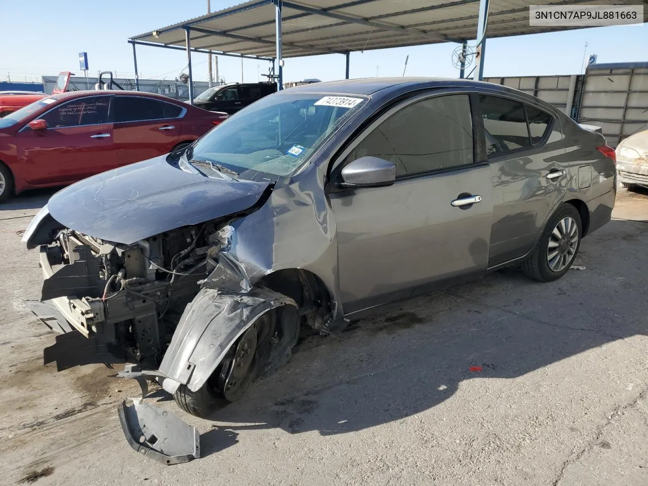 2018 Nissan Versa S VIN: 3N1CN7AP9JL881663 Lot: 74373914