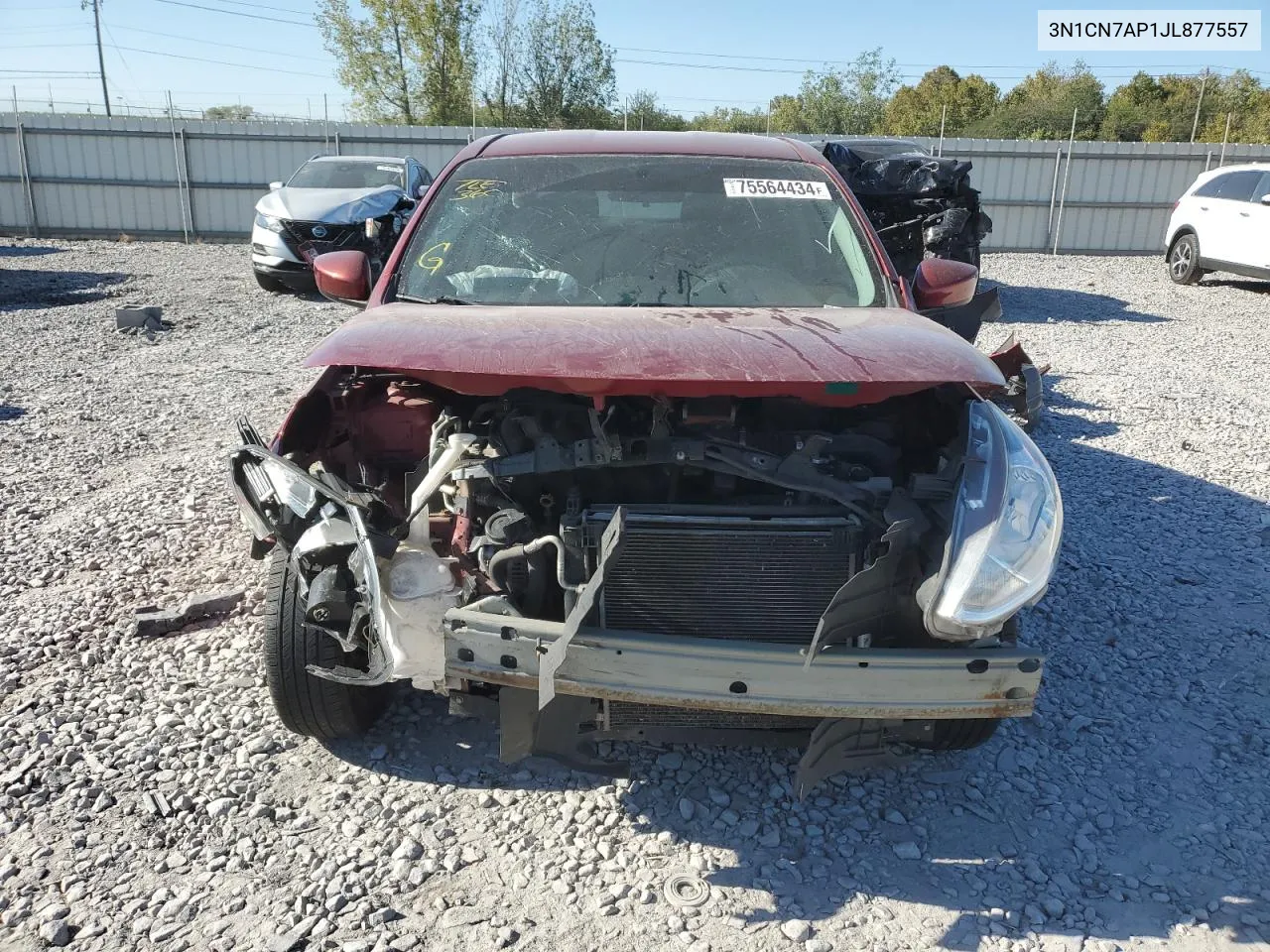 2018 Nissan Versa S VIN: 3N1CN7AP1JL877557 Lot: 75564434