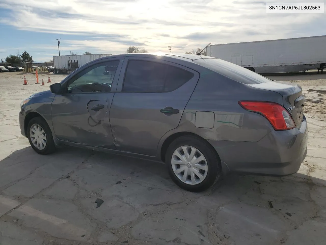 2018 Nissan Versa S VIN: 3N1CN7AP6JL802563 Lot: 75759284