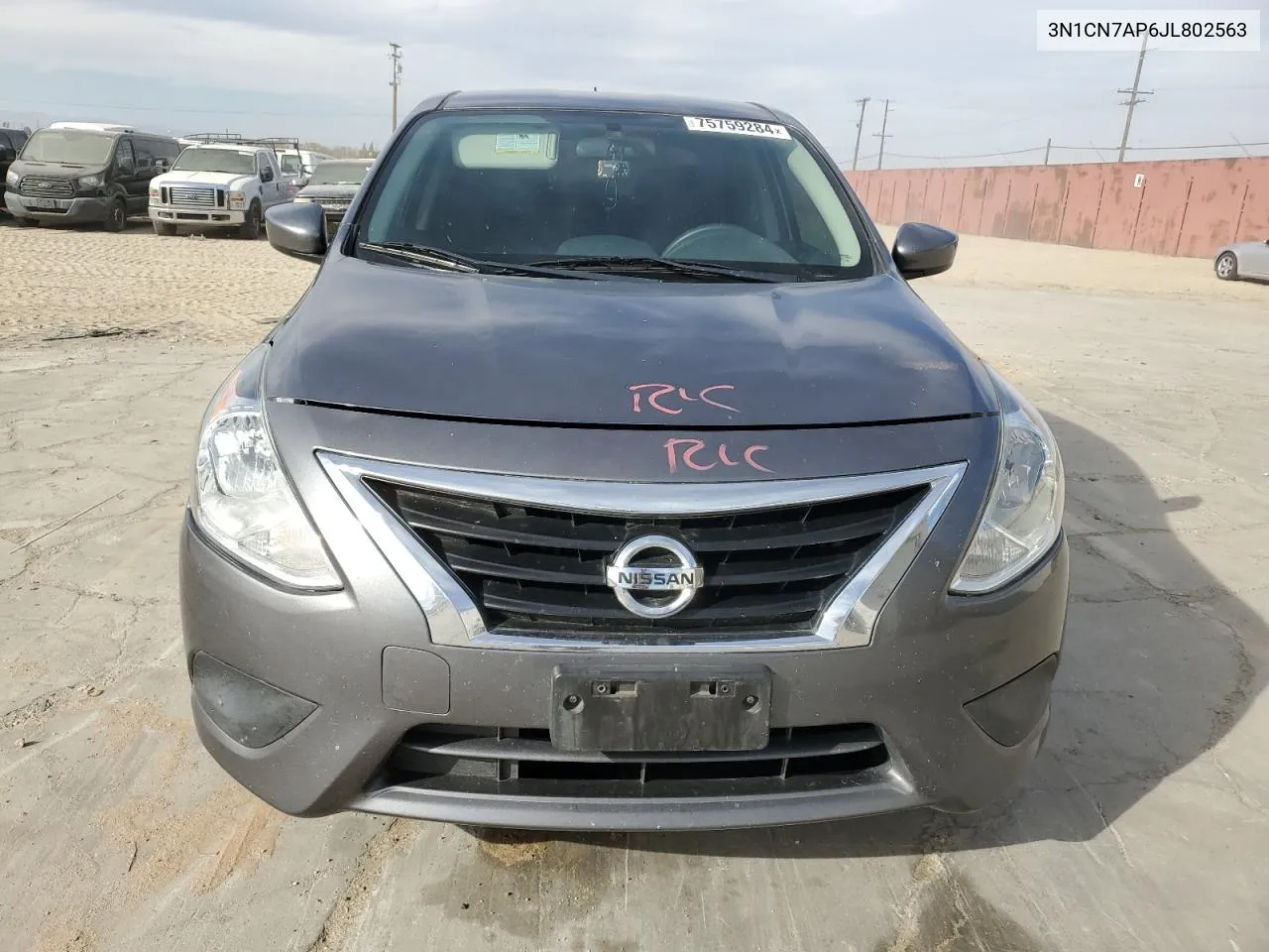 2018 Nissan Versa S VIN: 3N1CN7AP6JL802563 Lot: 75759284