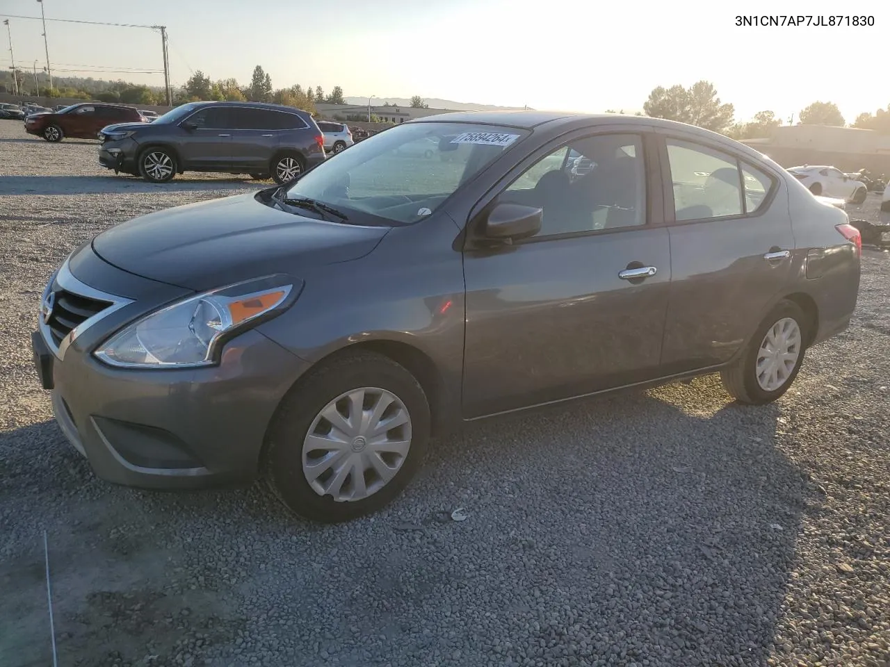 2018 Nissan Versa S VIN: 3N1CN7AP7JL871830 Lot: 75894264