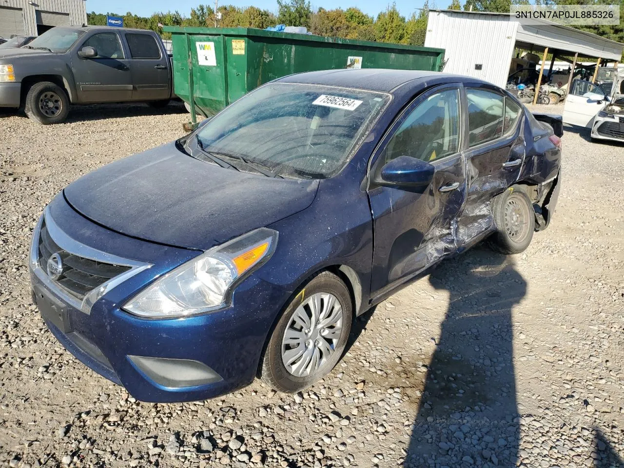 2018 Nissan Versa S VIN: 3N1CN7AP0JL885326 Lot: 75962564