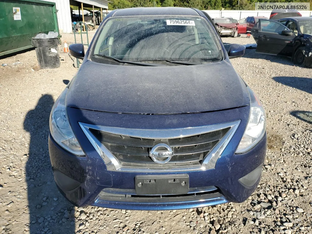 2018 Nissan Versa S VIN: 3N1CN7AP0JL885326 Lot: 75962564