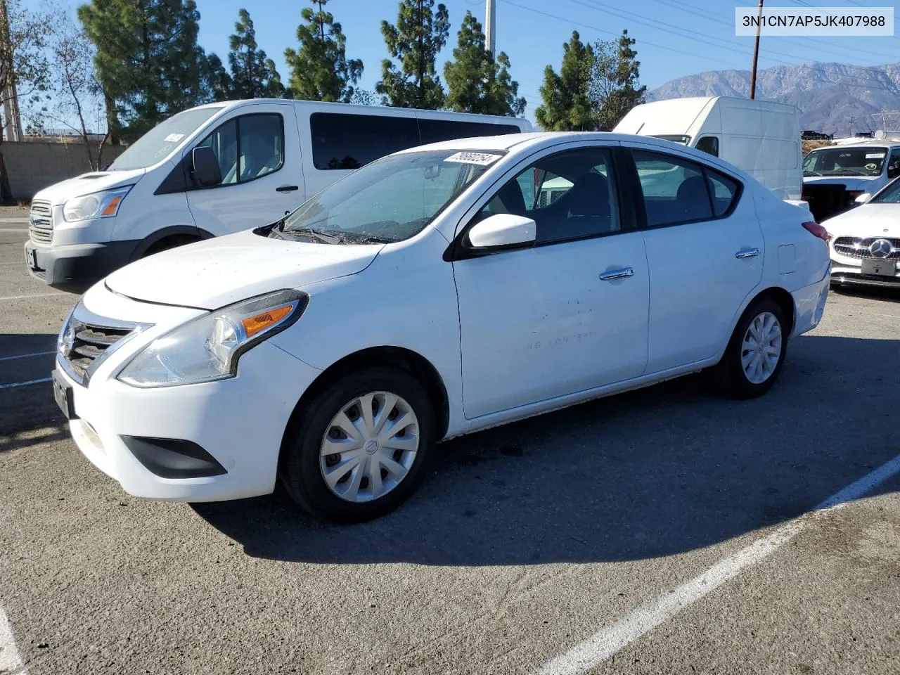 2018 Nissan Versa S VIN: 3N1CN7AP5JK407988 Lot: 79660254