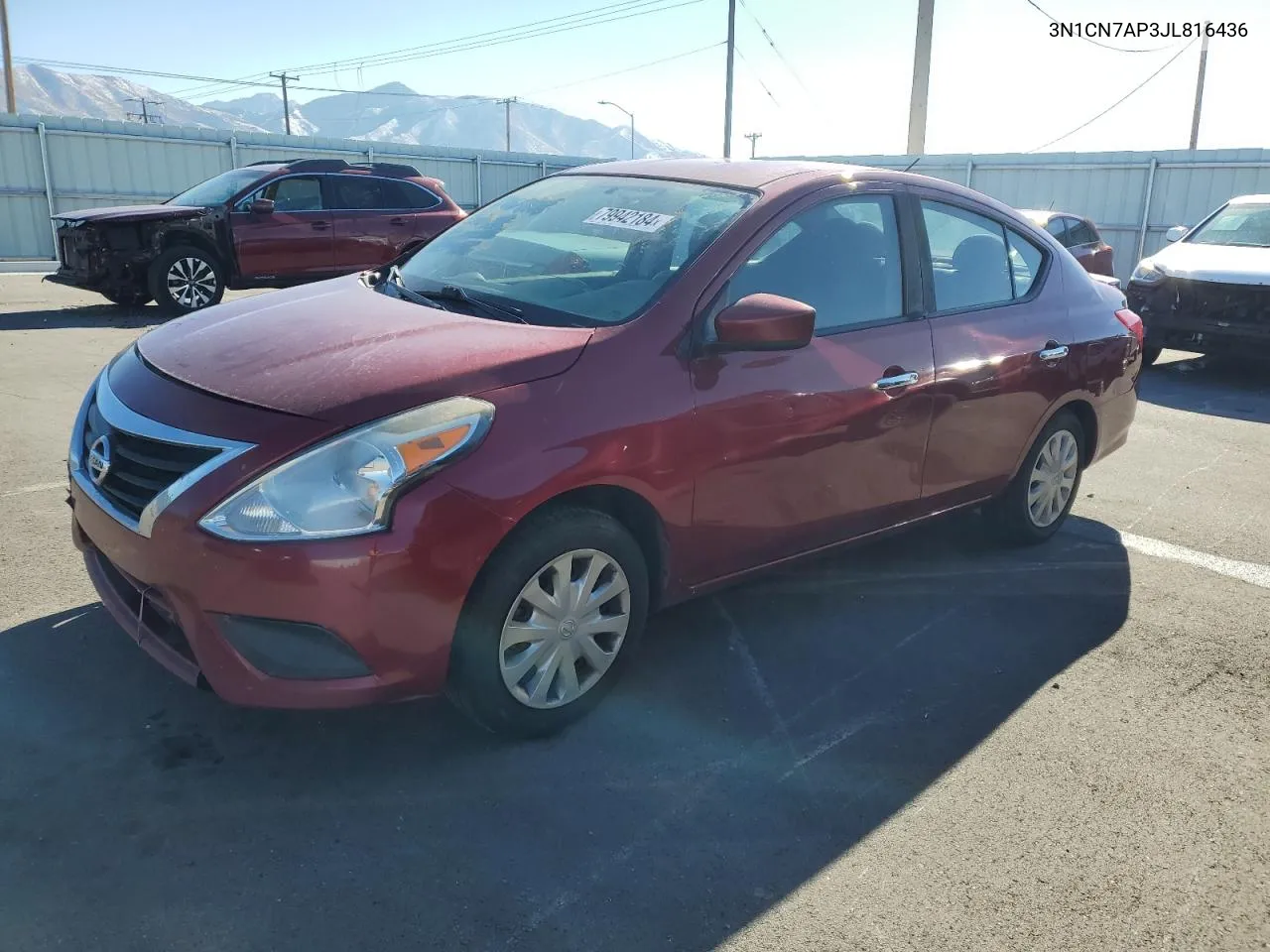 2018 Nissan Versa S VIN: 3N1CN7AP3JL816436 Lot: 79942184